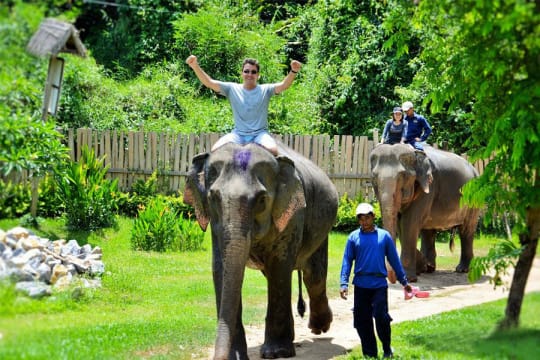 Luang Prabang package tour with elephant lodge - Laos elephant riding tours