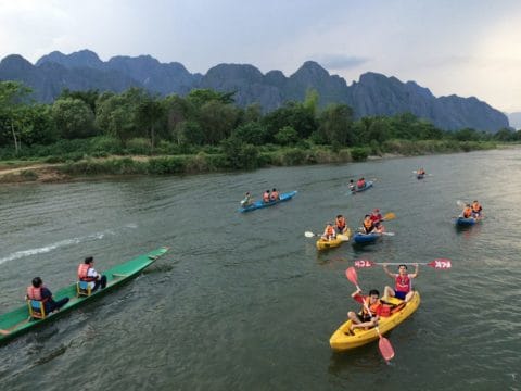 Kayaking on Nam Ou River