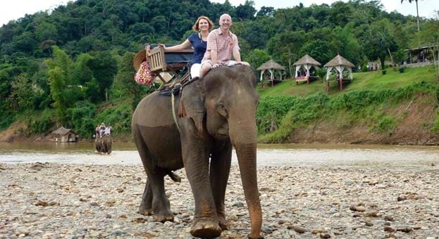 LAOS TOUR OF RIDING ELEPHANTS IN ZEN NAMKHAN RESORT